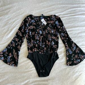 American Eagle Floral Wrap Bodysuit NWT